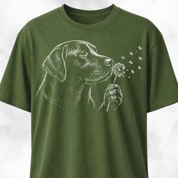 Labrador Blowing A Dandelion T Shirt Gift For Dog Lover