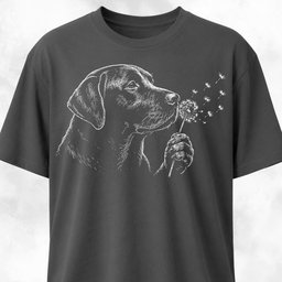 Labrador Blowing A Dandelion T Shirt Gift For Dog Lover