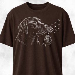 Labrador Blowing A Dandelion T Shirt Gift For Dog Lover