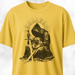 Grim Reaper With Pug T Shirt Gift For Dog Lover