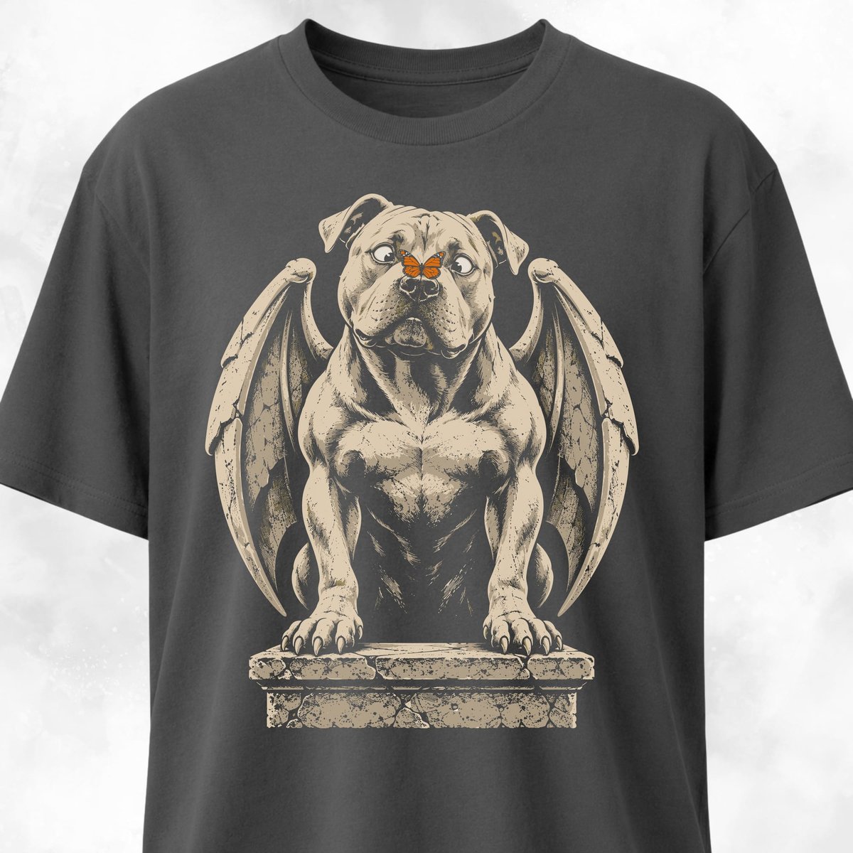 Pumpkin Butterfly Gargoyle Pitbull T Shirt Gift For Dog Lover