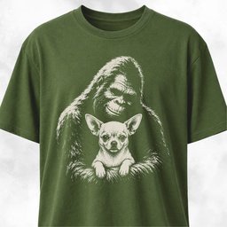 Sasquatch Hugging Chihuahua T Shirt Gift For Dog Lover