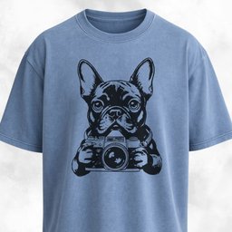 Tourist Frenchie With A Camera T Shirt Gift For Dog Lover