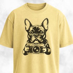 Tourist Frenchie With A Camera T Shirt Gift For Dog Lover