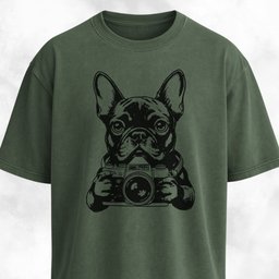 Tourist Frenchie With A Camera T Shirt Gift For Dog Lover