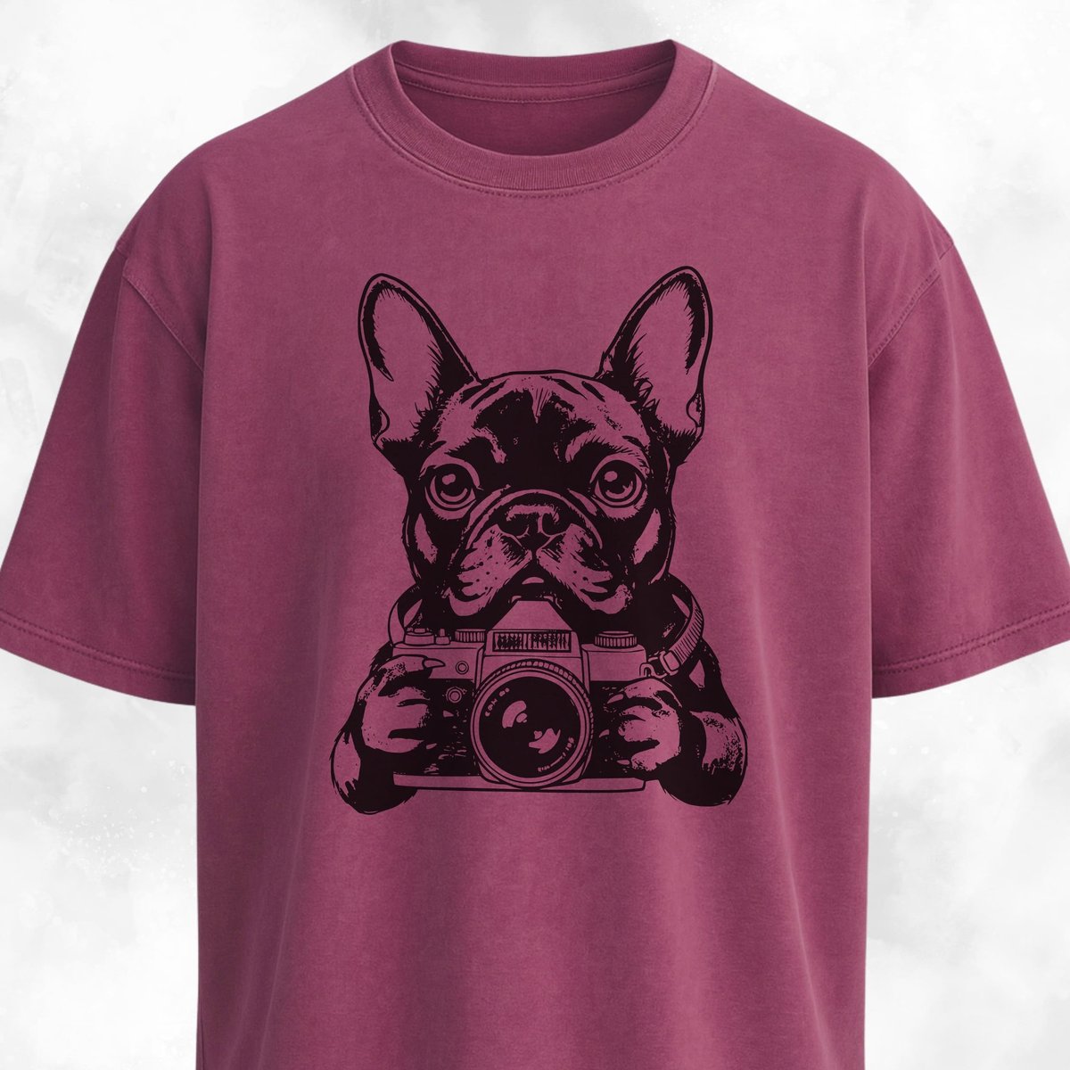 Tourist Frenchie With A Camera T Shirt Gift For Dog Lover