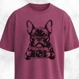 Tourist Frenchie With A Camera T Shirt Gift For Dog Lover