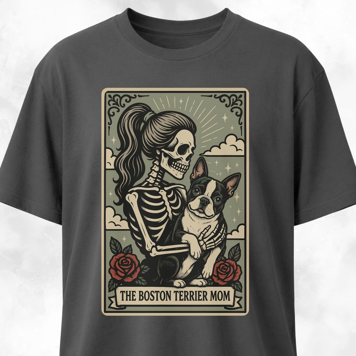 The Boston Terrier Mom Tarot Card T Shirt Gift For Mom