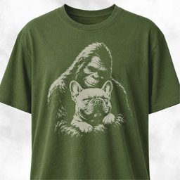 Sasquatch Hugging Frenchie T Shirt Gift For Dog Lover