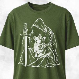 Grim Reaper Hugging A Corgi T Shirt Gift For Dog Lover