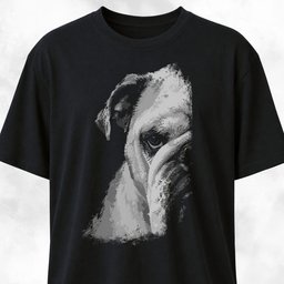 Half Bulldog Silhouette T Shirt Gift For Dog Lover