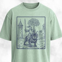 Knight Riding A Medieval French Bulldog T Shirt Gift For Dog Lover