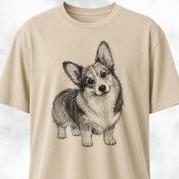 Scribble Corgi T Shirt Gift For Dog Lover