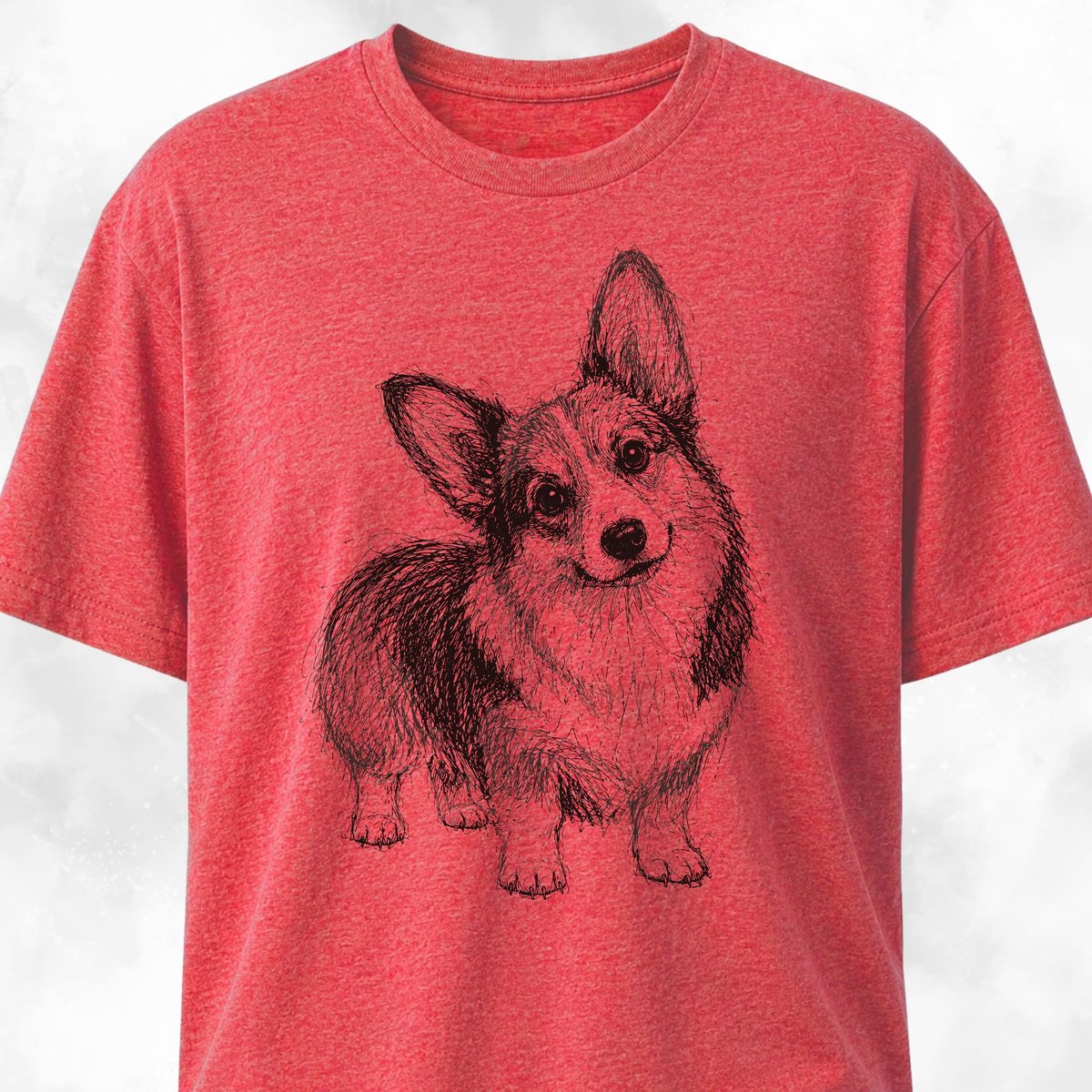 Scribble Corgi T Shirt Gift For Dog Lover