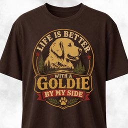 Life Is Better With A Goldie By My Side T Shirt Gift For Dog Lover