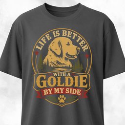 Life Is Better With A Goldie By My Side T Shirt Gift For Dog Lover