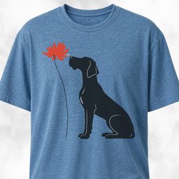 Red Flower Great Dane T Shirt Gift For Dog Lover