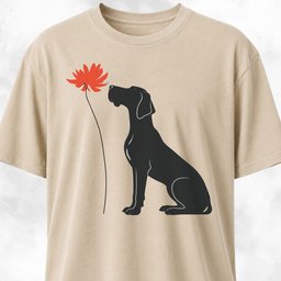 Red Flower Great Dane T Shirt Gift For Dog Lover