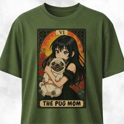 The Pug Mom Anime Card T Shirt Gift For Mom