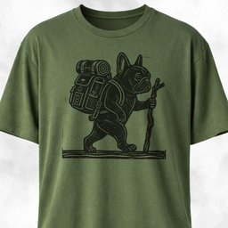 Hiker Frenchie T Shirt Gift For Dog Lover