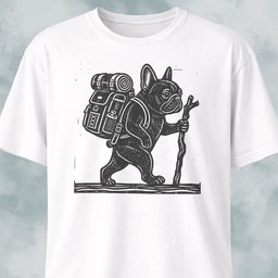 Hiker Frenchie T Shirt Gift For Dog Lover