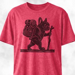 Hiker Frenchie T Shirt Gift For Dog Lover