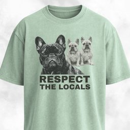Respect The Locals Frenchies T Shirt Gift For Dog Lover
