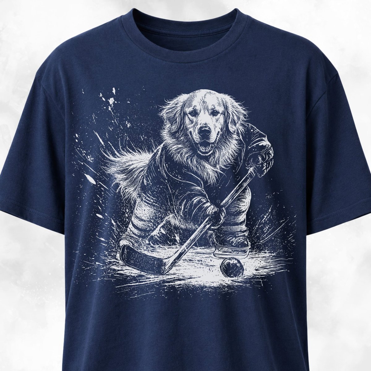 Goldie Playing Hockey T Shirt Gift For Dog Lover