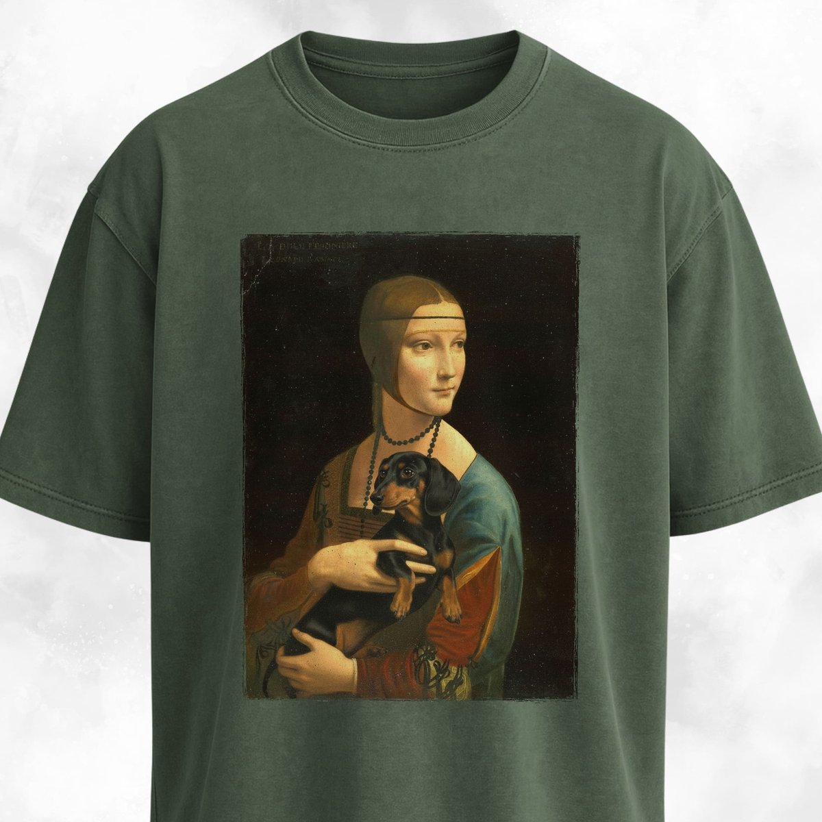 Lady With An Ermine Doxie Edition T Shirt Gift For Dog Lover