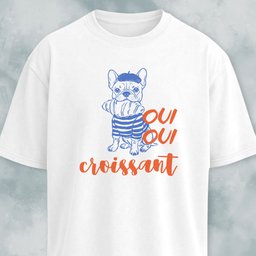 Oui Oui Croissant Frenchie T Shirt Gift For Dog Lover