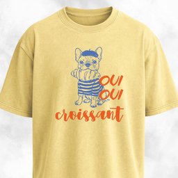 Oui Oui Croissant Frenchie T Shirt Gift For Dog Lover
