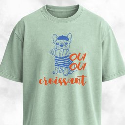 Oui Oui Croissant Frenchie T Shirt Gift For Dog Lover