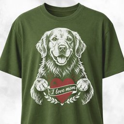 I Love Mom Golden Retriever T Shirt Gift For Mom
