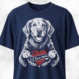 I Love Mom Golden Retriever T Shirt Gift For Mom