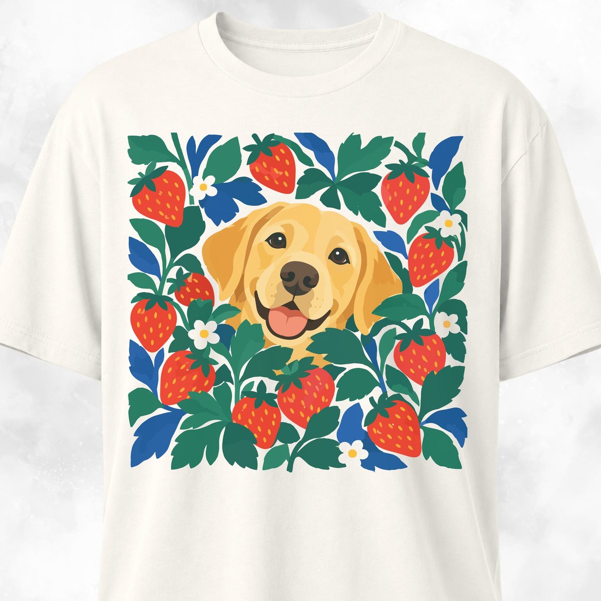Strawberries Labrador T Shirt Gift For Dog Lover