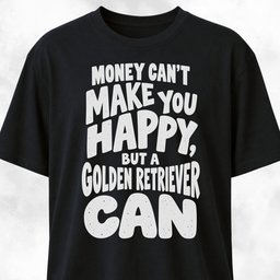 Money Cant Make You Happy Golden Retriever T Shirt Gift For Dog Lover