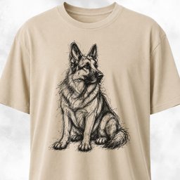 Scribble German Shepherd T Shirt Gift For Dog Lover