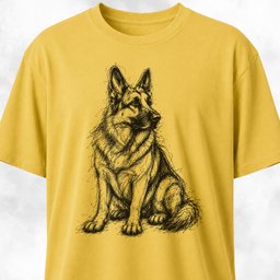 Scribble German Shepherd T Shirt Gift For Dog Lover