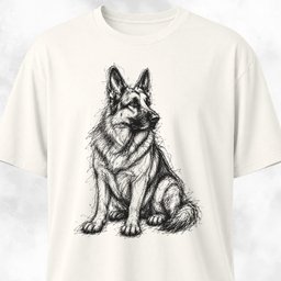 Scribble German Shepherd T Shirt Gift For Dog Lover