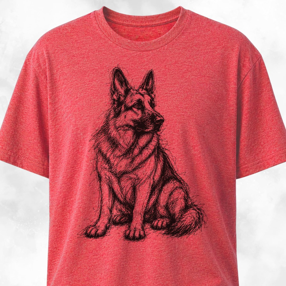 Scribble German Shepherd T Shirt Gift For Dog Lover