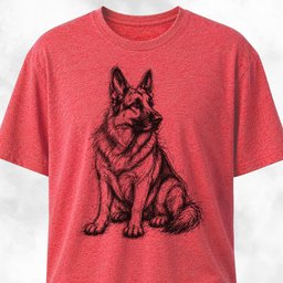 Scribble German Shepherd T Shirt Gift For Dog Lover