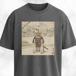 Japanese Samurai Poodle Graphic T Shirt Gift For Dog Lover