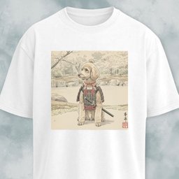 Japanese Samurai Poodle Graphic T Shirt Gift For Dog Lover