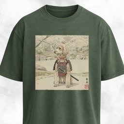 Japanese Samurai Poodle Graphic T Shirt Gift For Dog Lover