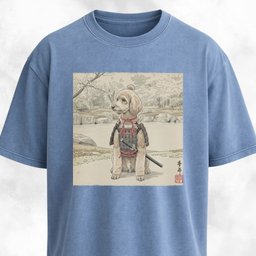 Japanese Samurai Poodle Graphic T Shirt Gift For Dog Lover
