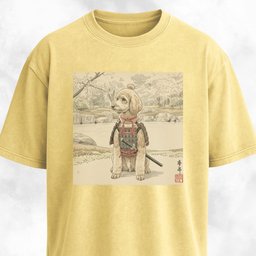 Japanese Samurai Poodle Graphic T Shirt Gift For Dog Lover