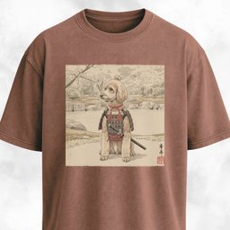 Japanese Samurai Poodle Graphic T Shirt Gift For Dog Lover