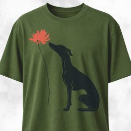 Red Flower Italian Greyhound T Shirt Gift For Dog Lover