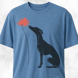Red Flower Italian Greyhound T Shirt Gift For Dog Lover