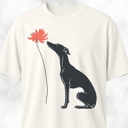 Red Flower Italian Greyhound T Shirt Gift For Dog Lover